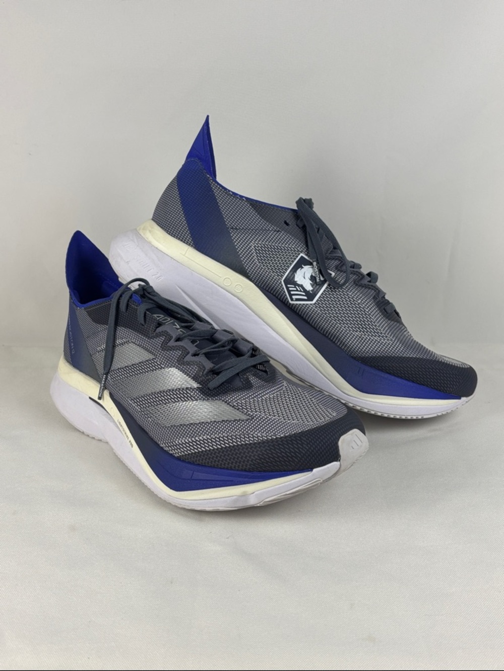 Adidas ADIZERO Men's Boston 12 Running/Racing Shoes sz 8.5 Blue Grey (AJP7913)